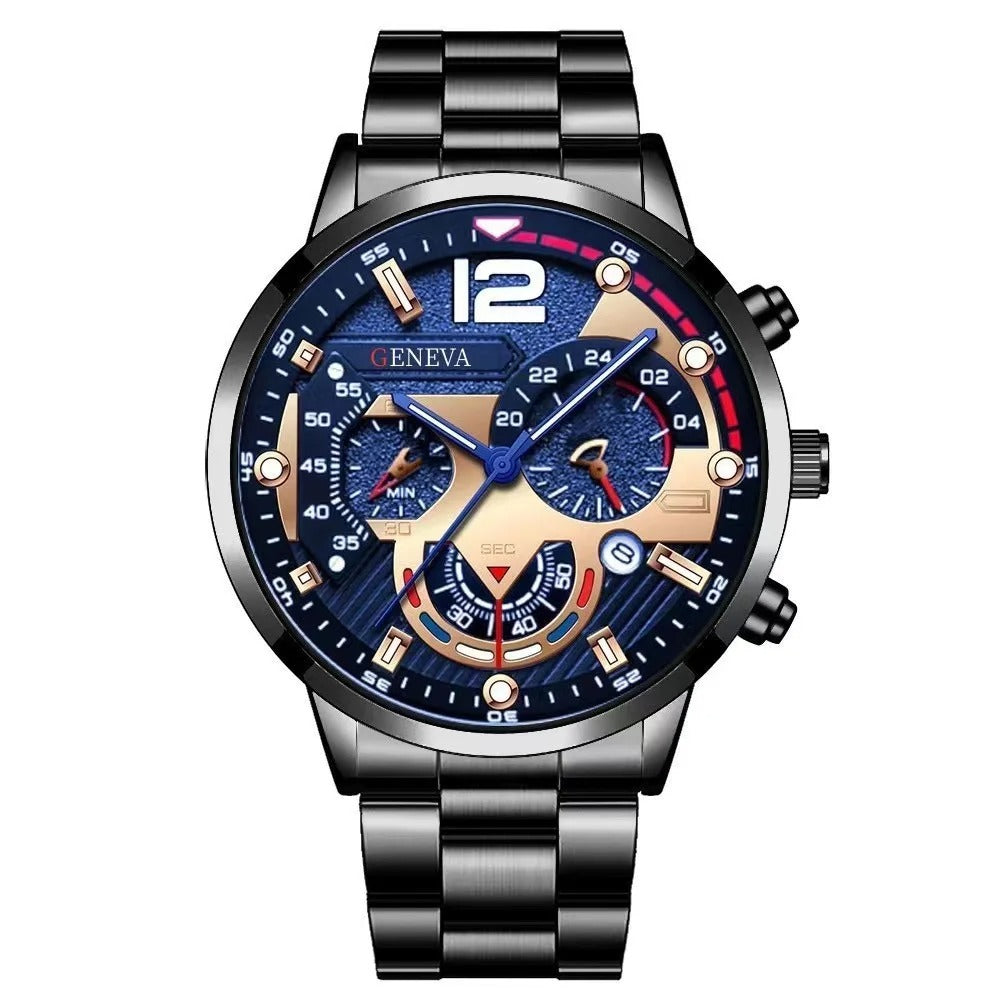 New Fashion Watches Men Stainless Steel Top Brand Luxury Sports Chronograph Quartz Watch Men Clock Man Relogio Masculino