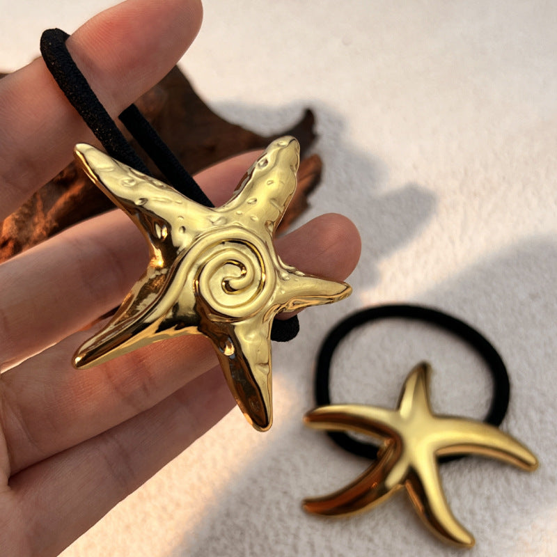 Simple Stainless Steel Hair Ring Animal Starfish