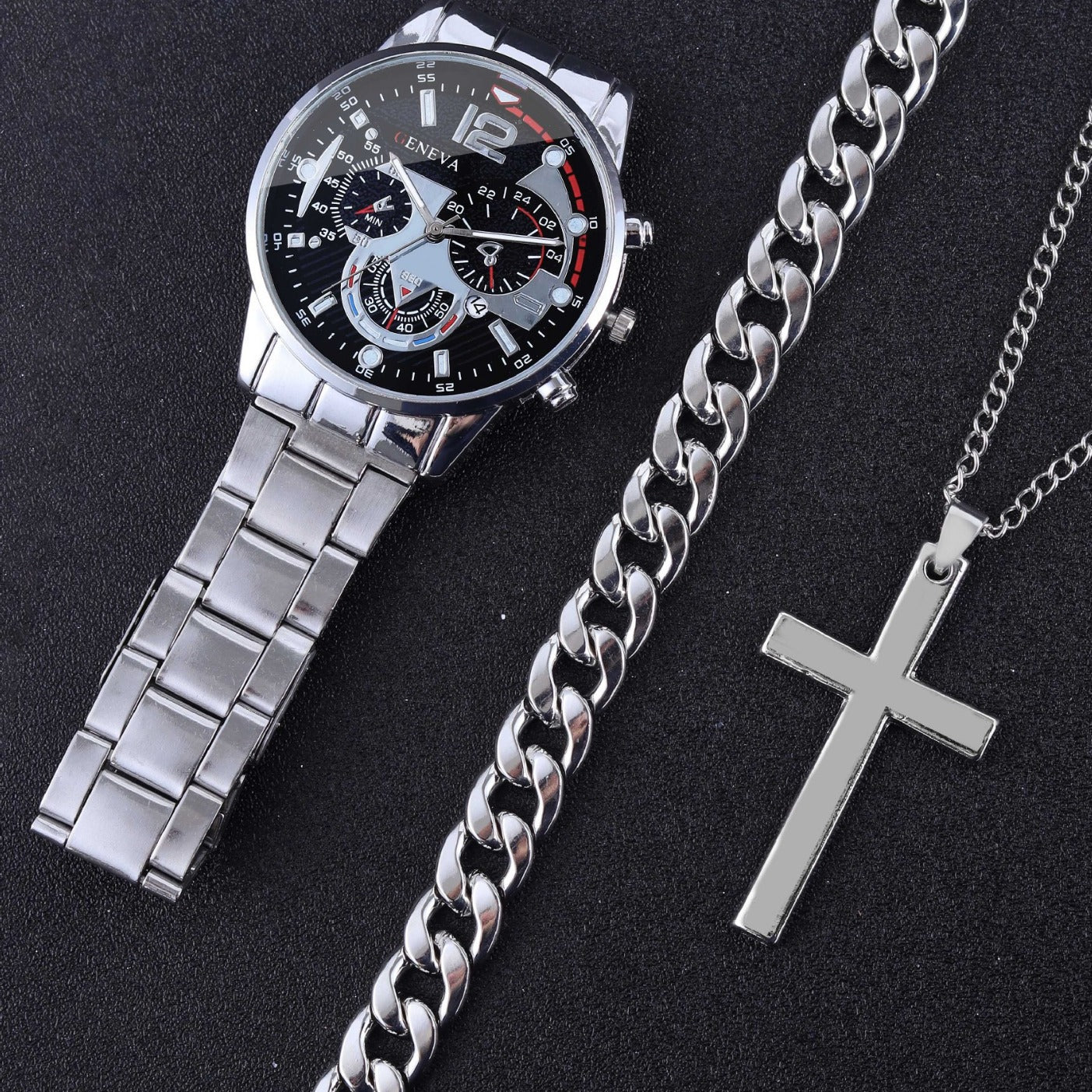 Men's watch Classic Chinese style men's bracelet necklace set