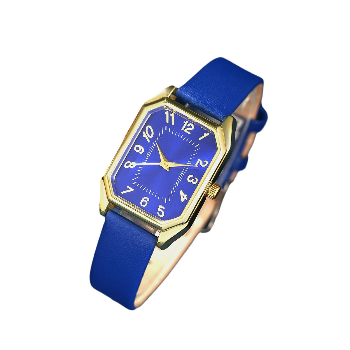 Leather women's Watch Square quartz watch Korean necklace earrings Ring set