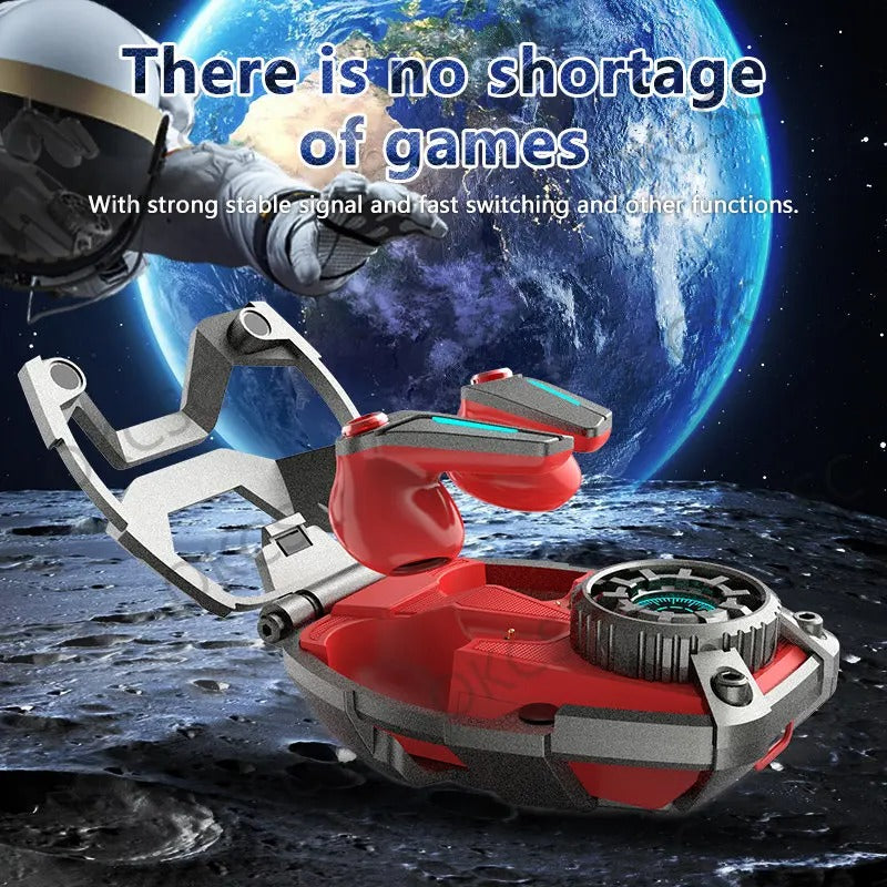 Mecha Game Music Earphones 5.3 Bluetooth Headset Low Latency In-Ear Dual Mic ENC Noise Reduction TWS Earbuds Headphones