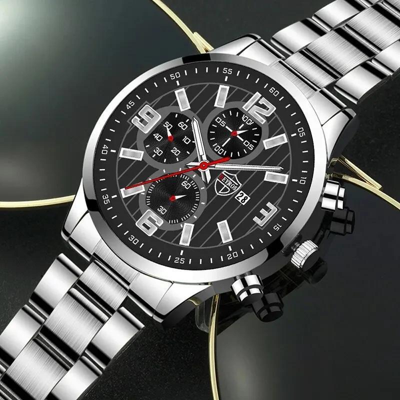 3-piece men's watch set Men's fashion quartz pointer watch