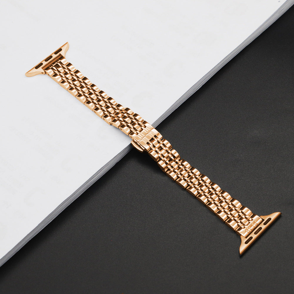 Suitable for Apple Watch 9 8 7 6 5 Ultra2 seven bead stainless steel small waist women's strap