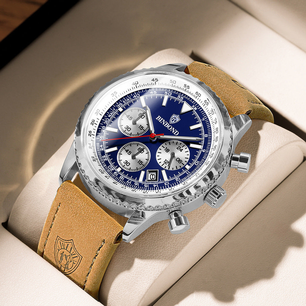 Men's multi-functional ultra-thin business style silicone with waterproof luminous calendar watch