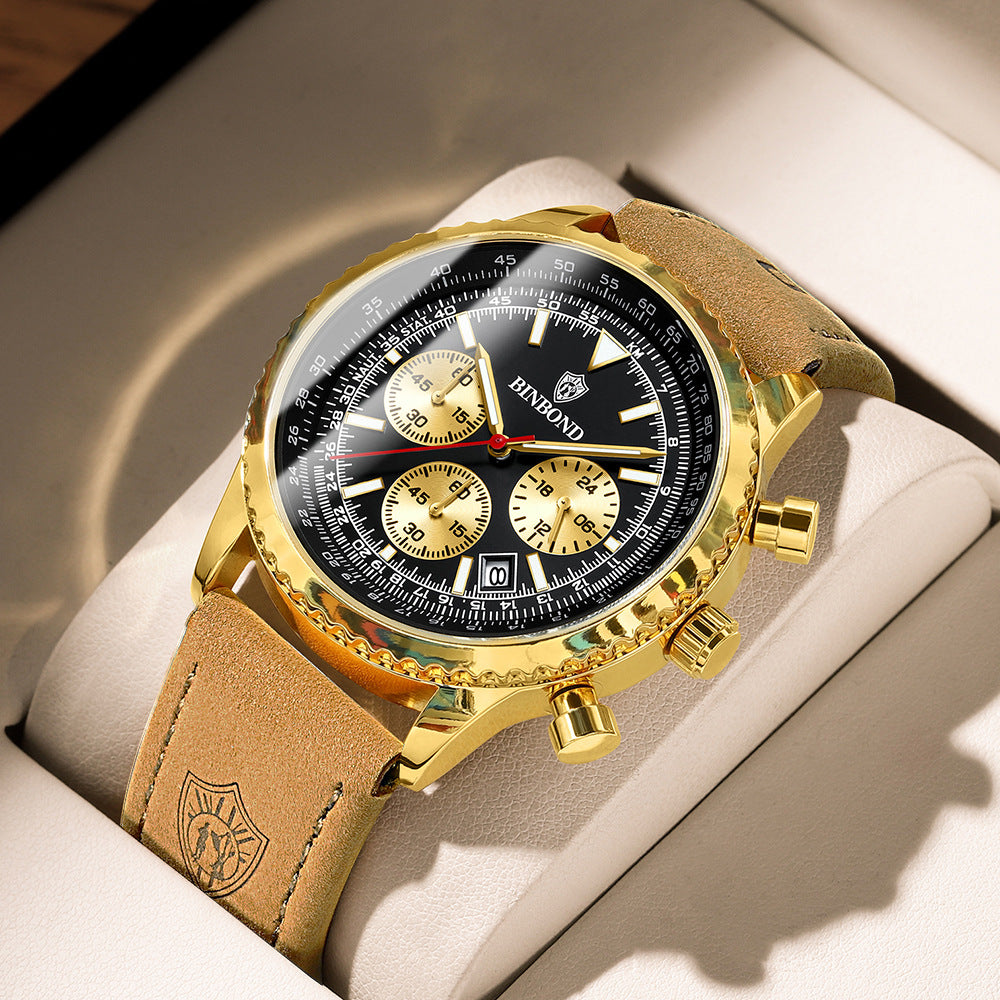 Men's multi-functional ultra-thin business style silicone with waterproof luminous calendar watch