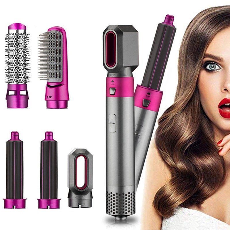 5-in-1 curling iron Hot air comb automatic suction hair dry and wet straightening comb blow dryer
