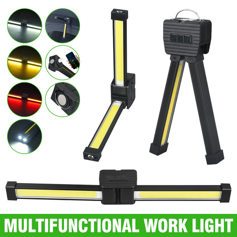 New multi-functional COB work light led inspection light with magnet cold light + warm light + red camping light