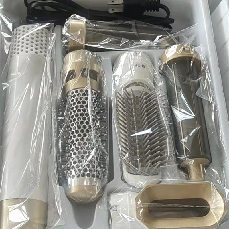 5-in-1 curling iron Hot air comb automatic suction hair dry and wet straightening comb blow dryer