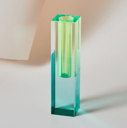 Minimalist Nordic ins Acrylic Vase Square Column Glass Bubble Flower Utensils Flower Water