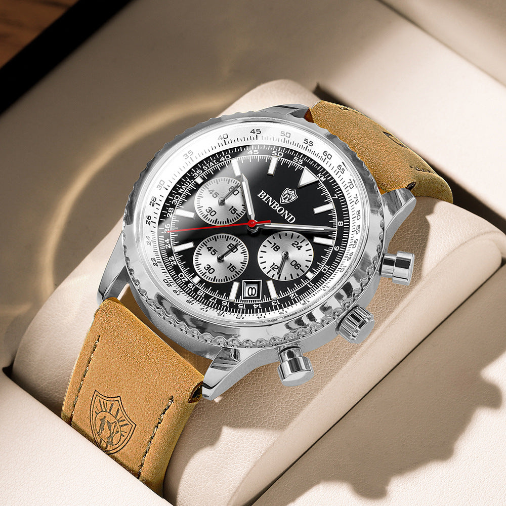 Men's multi-functional ultra-thin business style silicone with waterproof luminous calendar watch