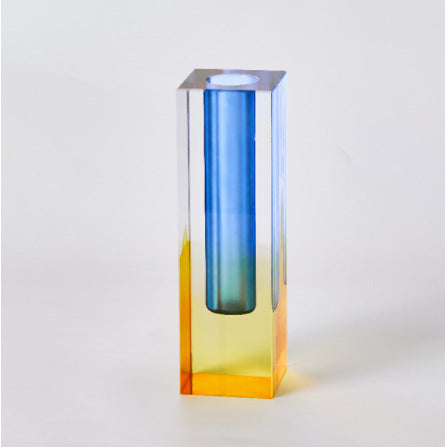 Minimalist Nordic ins Acrylic Vase Square Column Glass Bubble Flower Utensils Flower Water