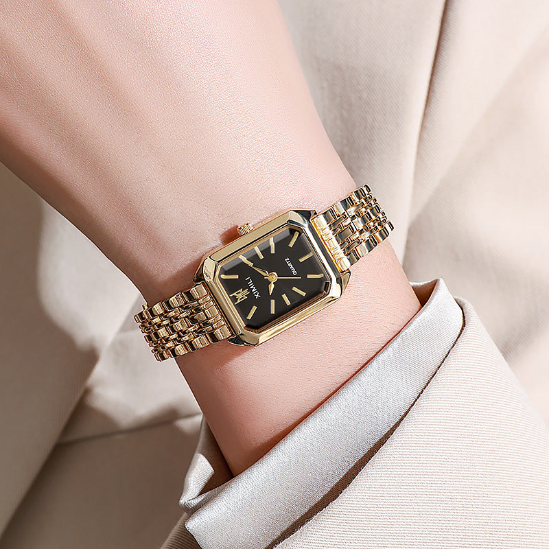 Hot Brand Stainless Steel Strap Watch Women Luxury Gift Quartz Wristwatch Student Fashion Simple Square Quartz Watches