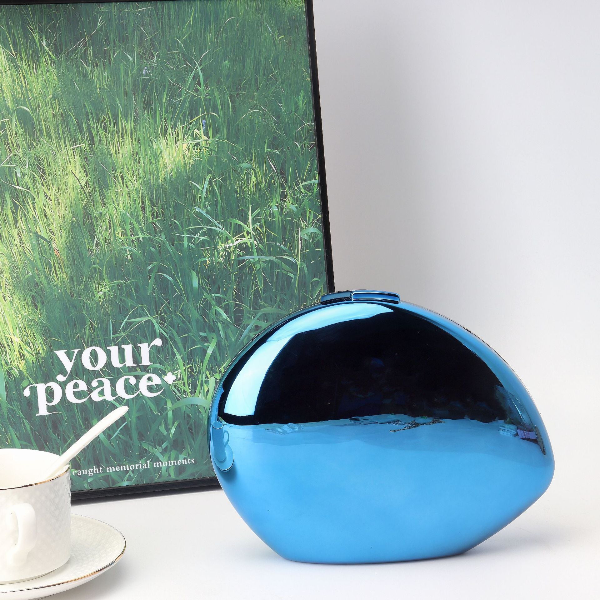 Golden Acrylic Metallic Goose Egg Box Banquet Clutch