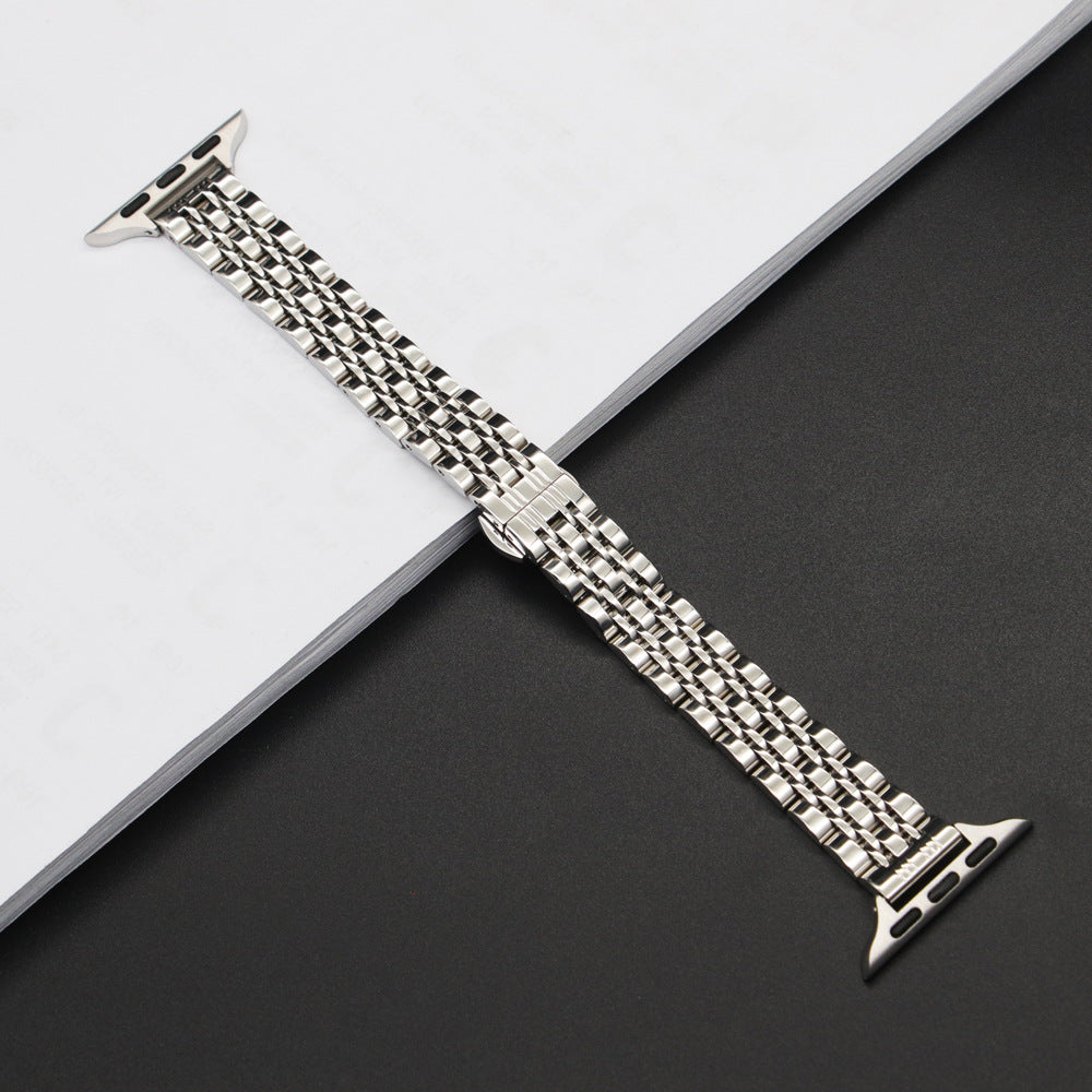 Suitable for Apple Watch 9 8 7 6 5 Ultra2 seven bead stainless steel small waist women's strap