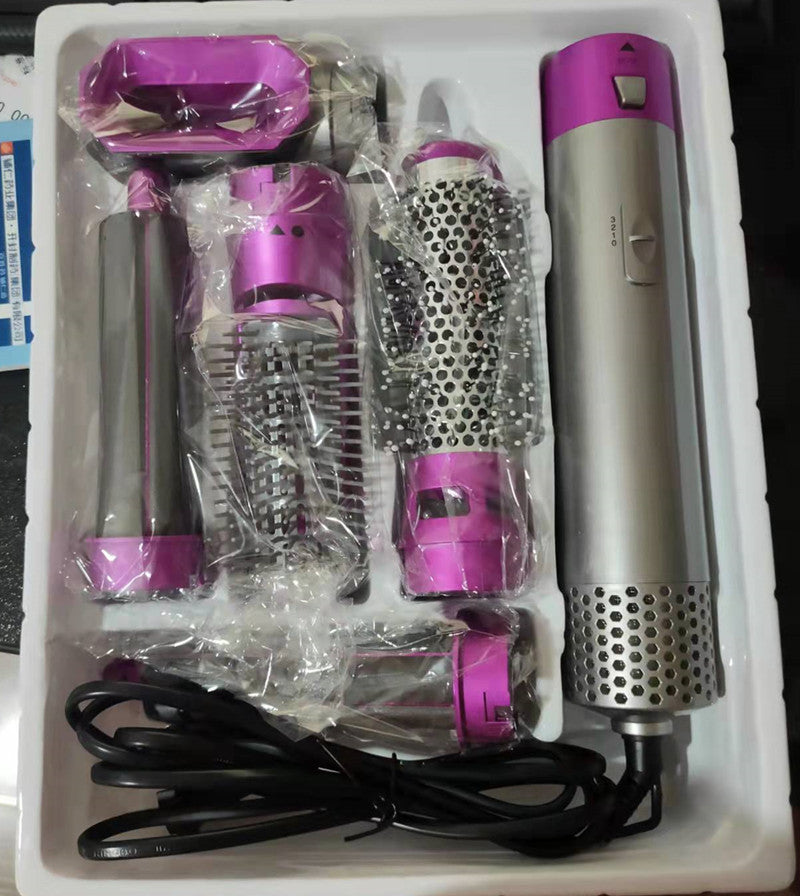 5-in-1 curling iron Hot air comb automatic suction hair dry and wet straightening comb blow dryer
