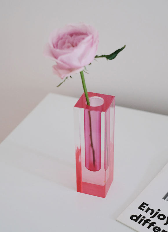 Minimalist Nordic ins Acrylic Vase Square Column Glass Bubble Flower Utensils Flower Water