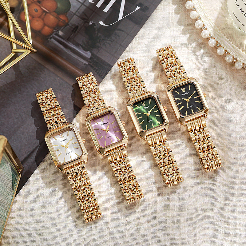 Hot Brand Stainless Steel Strap Watch Women Luxury Gift Quartz Wristwatch Student Fashion Simple Square Quartz Watches