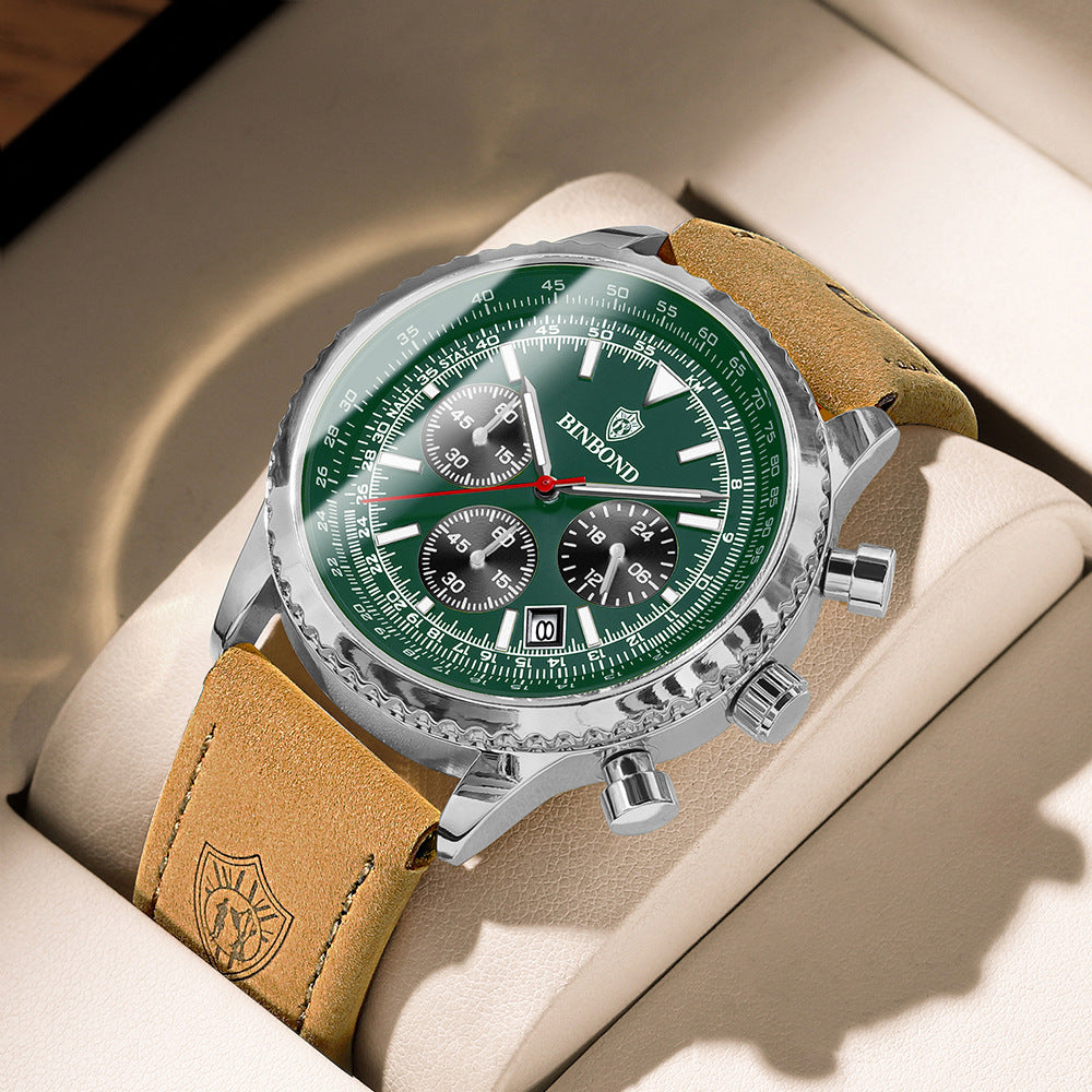 Men's multi-functional ultra-thin business style silicone with waterproof luminous calendar watch