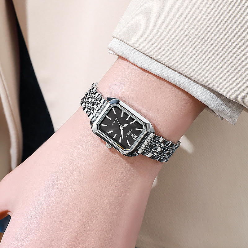 Hot Brand Stainless Steel Strap Watch Women Luxury Gift Quartz Wristwatch Student Fashion Simple Square Quartz Watches