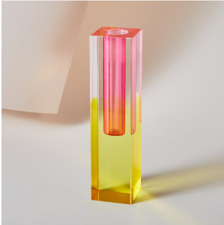 Minimalist Nordic ins Acrylic Vase Square Column Glass Bubble Flower Utensils Flower Water