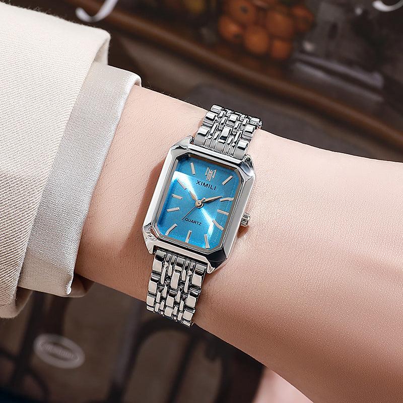 Hot Brand Stainless Steel Strap Watch Women Luxury Gift Quartz Wristwatch Student Fashion Simple Square Quartz Watches