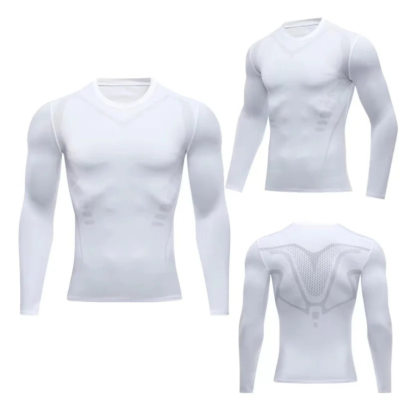 TaoBo 1PC Mens Compression Under Base Suit Long Sleeve