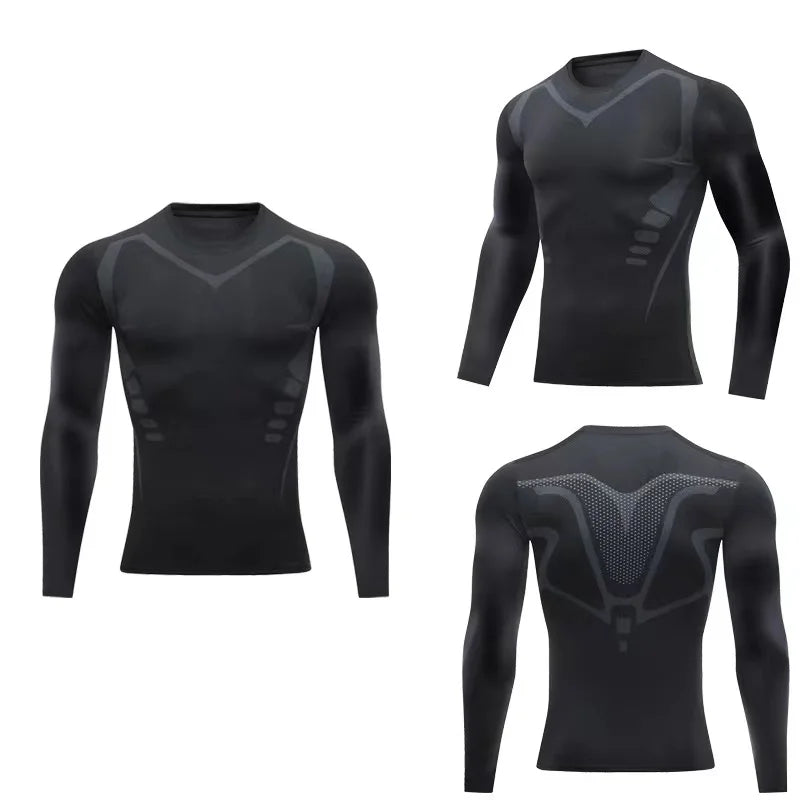 TaoBo 1PC Mens Compression Under Base Suit Long Sleeve