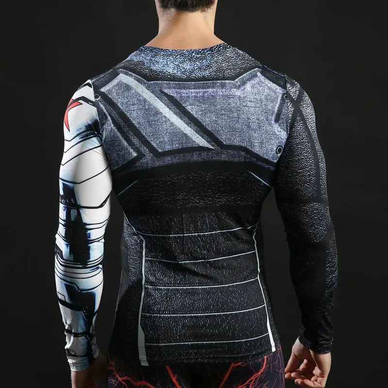 Winter Soldier Tshirts 3d Printed Long Sleeve Tops Men