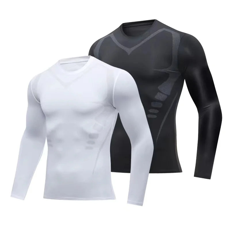TaoBo 1PC Mens Compression Under Base Suit Long Sleeve