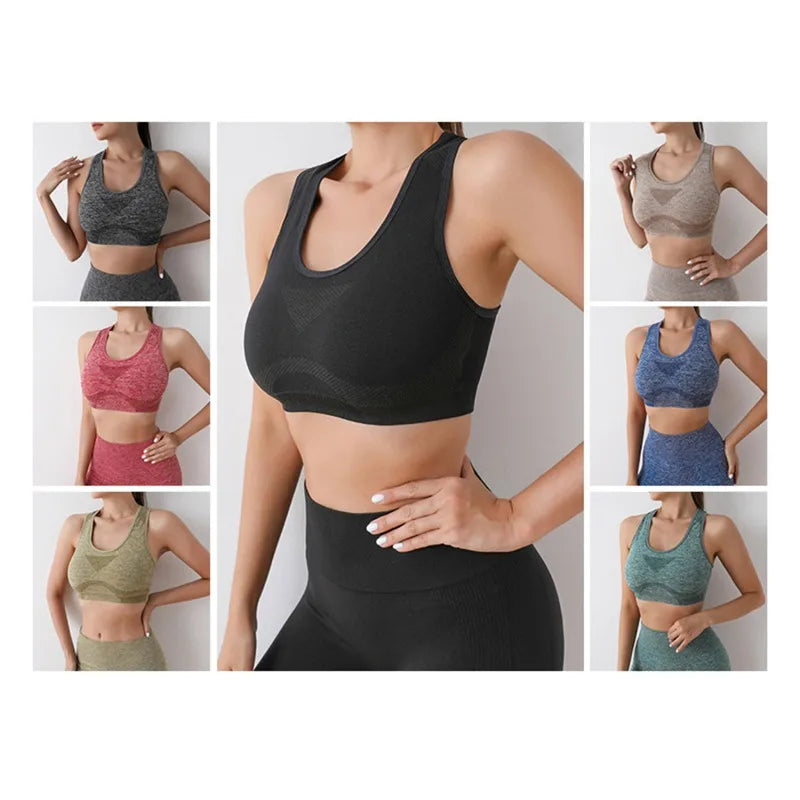 Women Yoga Set Gym Vest Shorts Sport Bras Workout