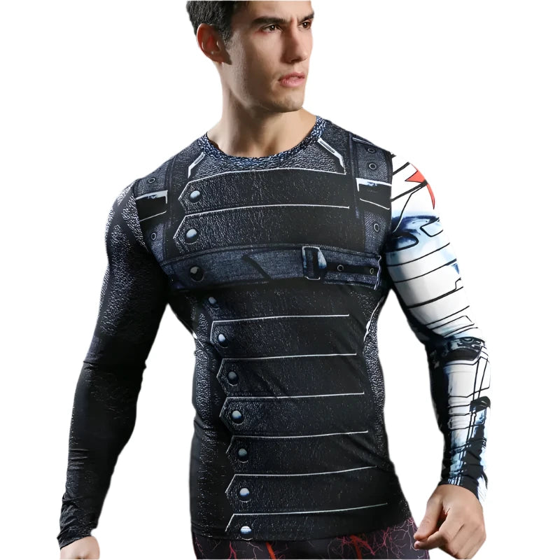 Winter Soldier Tshirts 3d Printed Long Sleeve Tops Men