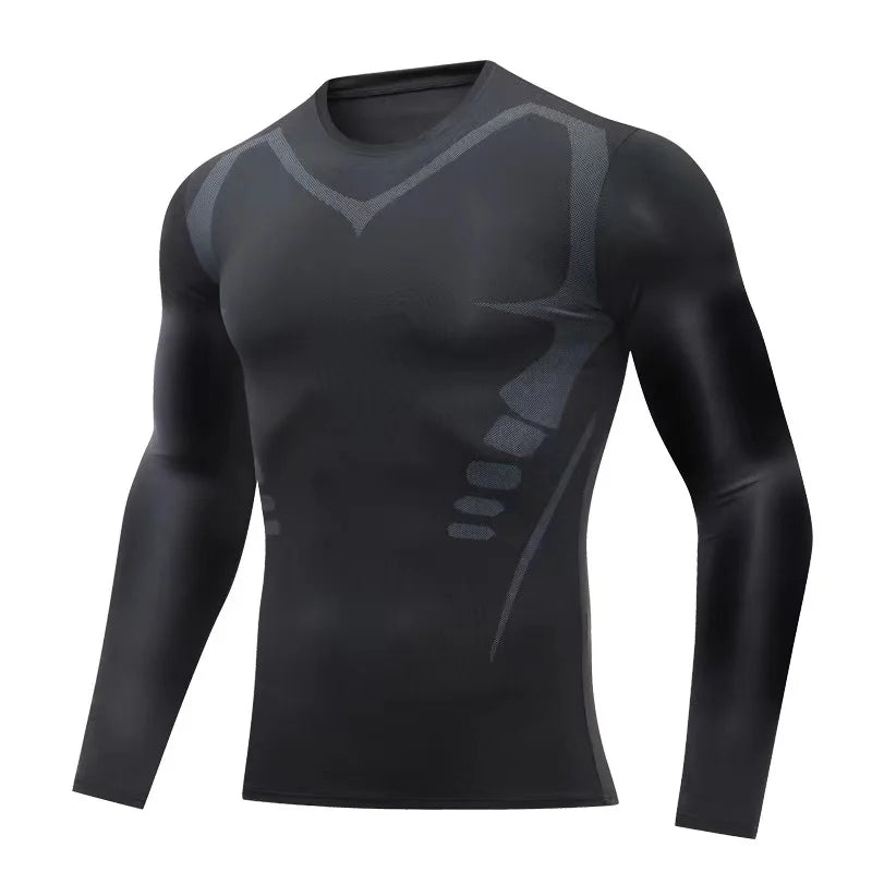 TaoBo 1PC Mens Compression Under Base Suit Long Sleeve