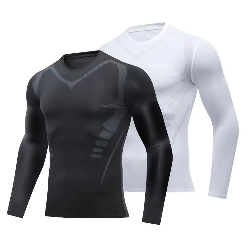 TaoBo 1PC Mens Compression Under Base Suit Long Sleeve