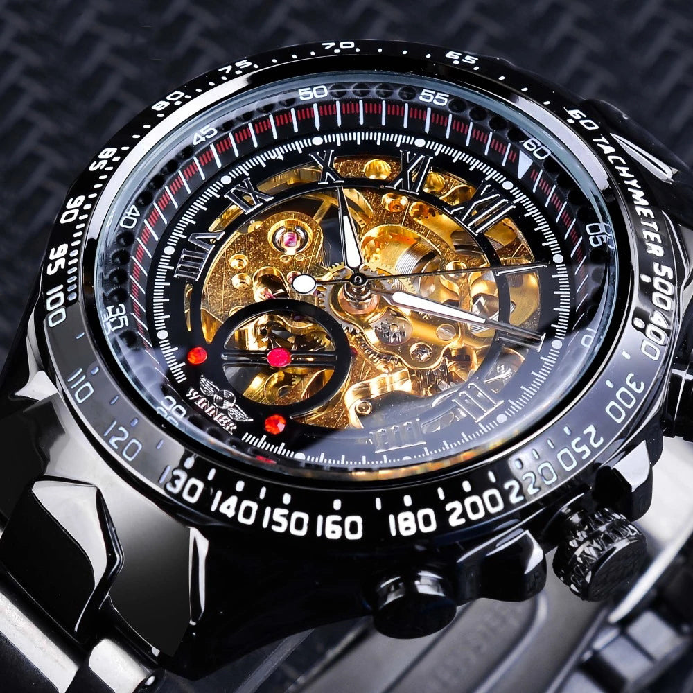 Winner Mechanical Sport Design Bezel Fashion Watch Mens Watches Top Brand Luxury Montre Homme Clock Men Automatic Skeleton Watch