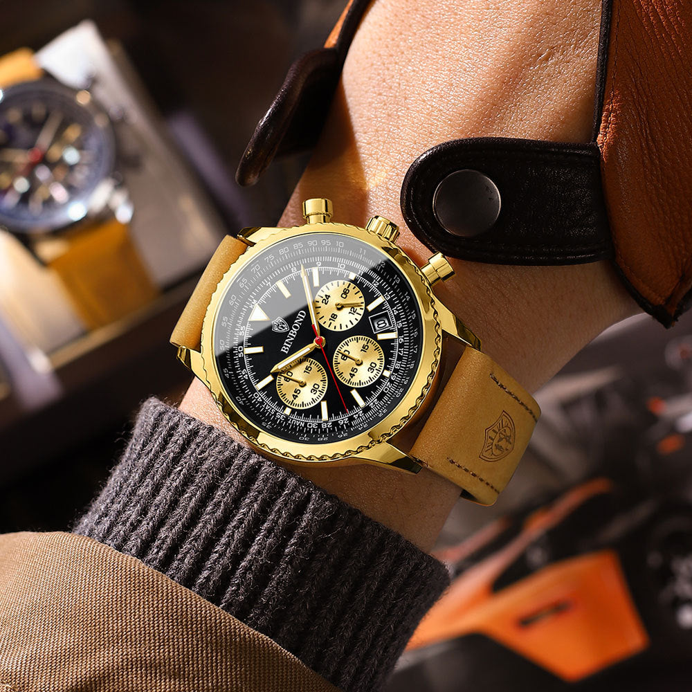Men's multi-functional ultra-thin business style silicone with waterproof luminous calendar watch