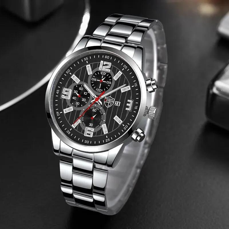 3-piece men's watch set Men's fashion quartz pointer watch