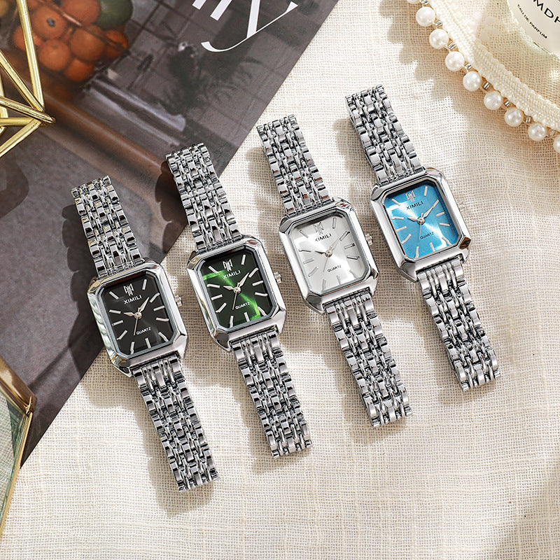 Hot Brand Stainless Steel Strap Watch Women Luxury Gift Quartz Wristwatch Student Fashion Simple Square Quartz Watches