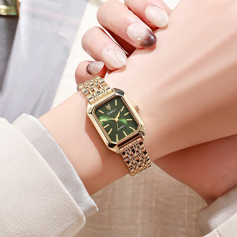 Hot Brand Stainless Steel Strap Watch Women Luxury Gift Quartz Wristwatch Student Fashion Simple Square Quartz Watches