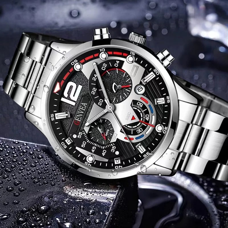 New Fashion Watches Men Stainless Steel Top Brand Luxury Sports Chronograph Quartz Watch Men Clock Man Relogio Masculino