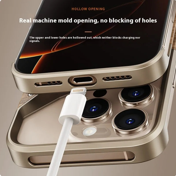Wooden Aluminum Alloy Heat Dissipation Drop-resistant Mobile Phone Protective Case